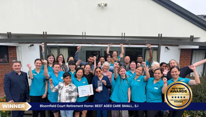 Bloomfield Court Retirement Home - 2026 Winner - Best Small Aged Care - South Island